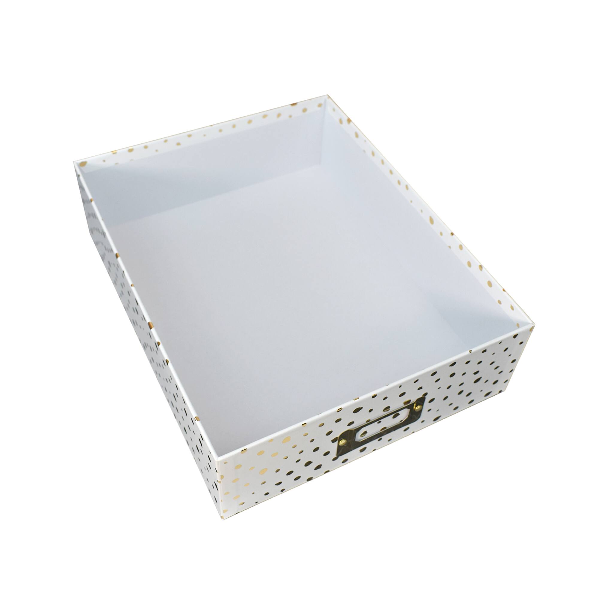 Medium Gold Dots Document Box by Ashland®